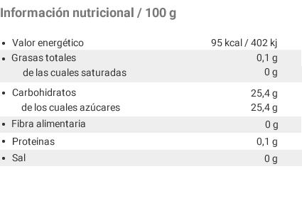 Informacion Nutricional - Gluco Juice