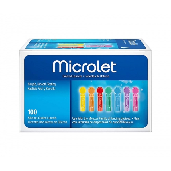 Lancetas Bayer Microlet  (100 ud colores)