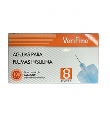 Agujas para Plumas de Insulina Verfine - 31GX8mm