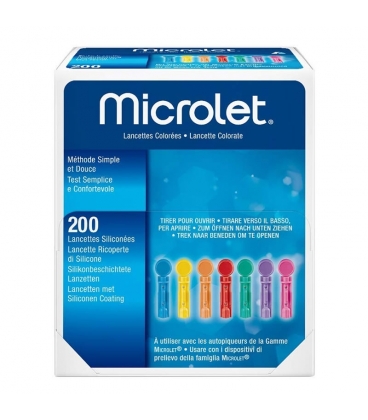 Lancetas Ascensia Microlet  (200 ud colores)
