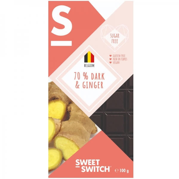Chocolate Belga 70% con Jengibre - Sweet Switch