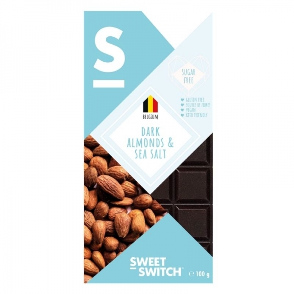 Chocolate Belga oscuro con almendras y sal marina - Sweet Switch
