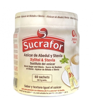 Sucrafor - Azúcar de abedul con stevia (Sobres)