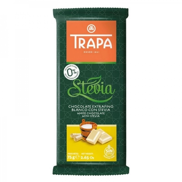 Chocolate Trapa 0% azucares  - Chocolate blanco con stevia