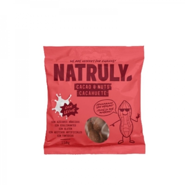 Natruly - Cacahuete recubierto de chocolate con leche