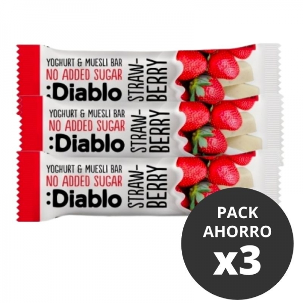 Barritas Diablo Yogur Fresa - Pack 3