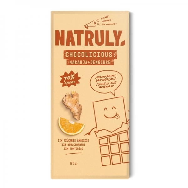 Natruly - Chocolate de naranja y jengibre