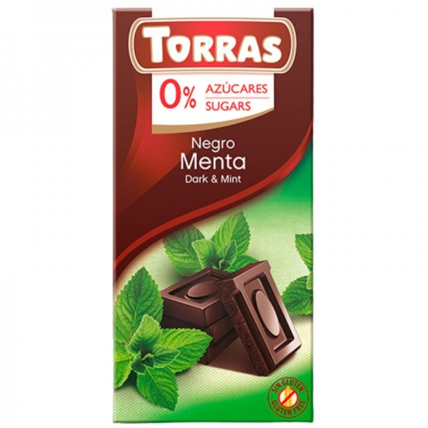  Chocolates Torras - Chocolate negro con menta sin azúcar