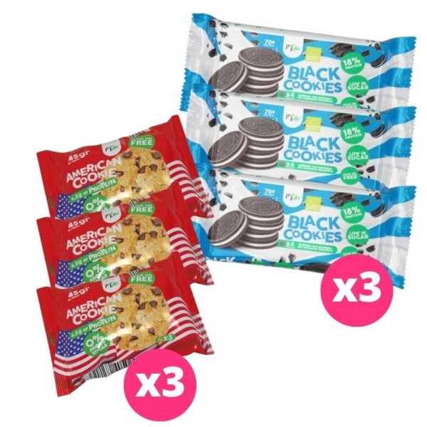 Protella - Cookie Party (3 Cookies Americanos + 3 Cookies Negros)