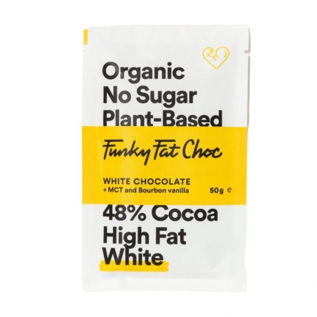 Funky Fat Choc - Chocolate Blanco con Vainilla Bourbon  +MCT sin azúcar