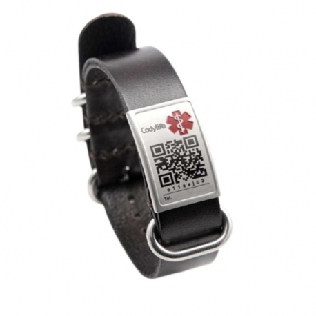 Pulsera Codylife Nato Cuero Negro