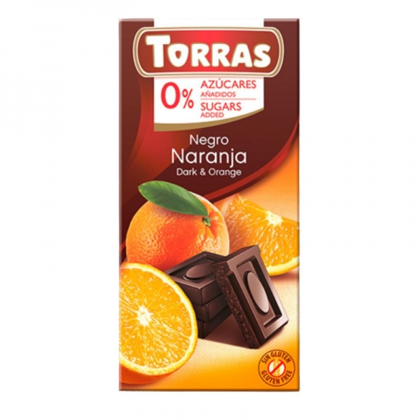Chocolates Torras - Chocolate negro y naranja sin azúcar
