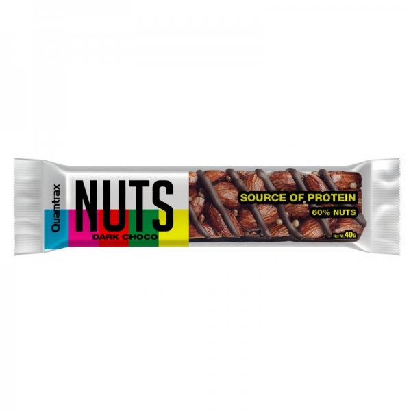 Quamtrax - Nuts Barrita de Chocolate negro