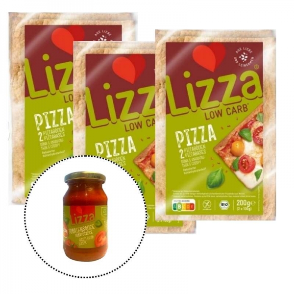 Lizza - Base de Pizza (6 unidades + molho de tomate)