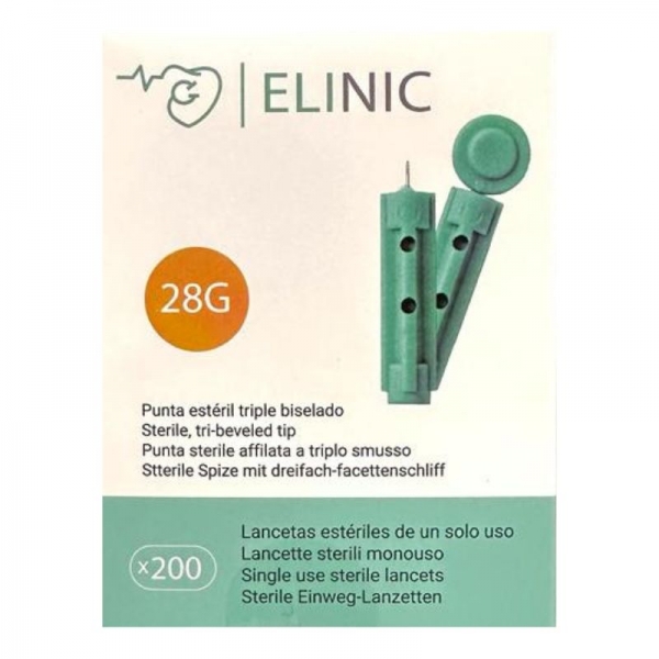 Lancetas Elinic 28G (200 lancetas)